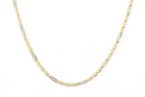 Arany és fehér arany nyaklánc áttört préselt szemekből - 