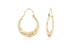 Arany fülbevaló kreola csavart mintával - 