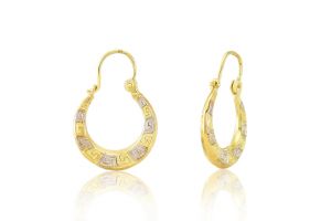 Arany fülbevaló kreola görögmintás - 