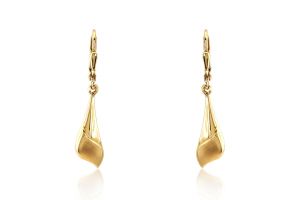 Arany fülbevaló patentzáras modern csiszolt díszítéssel - 