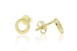 Arany fülbevaló stekkeres áttört kör 7mm - 