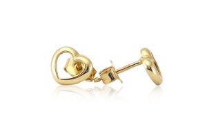 Arany fülbevaló stekkeres áttört szívecske - 