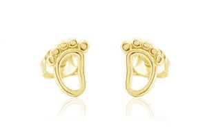 Arany fülbevaló stekkeres áttört talpacska - 