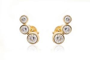 Arany fülbevaló stekkeres köves íves - 