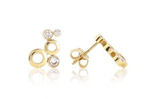 Arany fülbevaló stekkeres sok körös köves - 