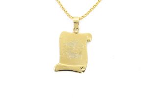 Arany lapmedál lézergravírozott Halak - 