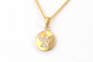 Arany medál apró köves angyalka - 