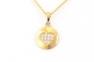 Arany medál apró köves szívecske - Arany szív medál