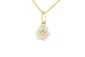 Arany medál apró virág fehér kövekkel - 