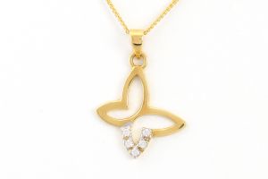 Arany medál áttört pillangó köves díszítéssel - 