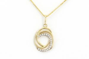 Arany medál fonódó körök köves díszítéssel - 
