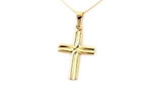 Arany medál kereszt domborított mintával - 