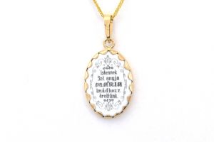 Arany medál kézzel festett Szűz Mária - 