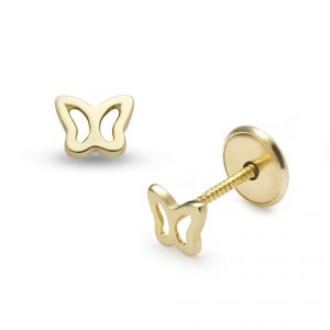 LISA arany baba fülbevaló csavaros áttört pillangó JTAG-0282 - Arany baba fülbevaló - ezüs ékszer webáruház