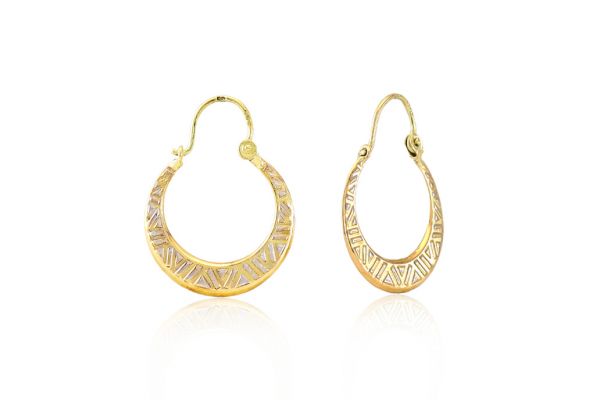 Arany fülbevaló kreola geometriai mintázattal