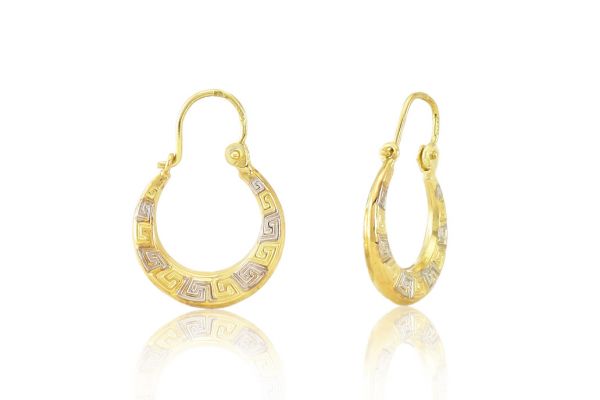 Arany fülbevaló kreola görögmintás