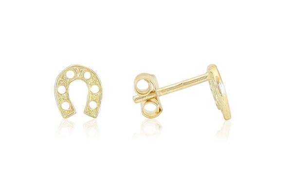 Arany fülbevaló stekkeres áttört patkó