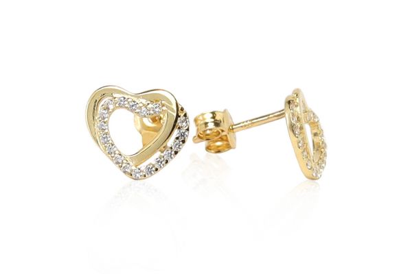 Arany fülbevaló stekkeres fonódó szívek