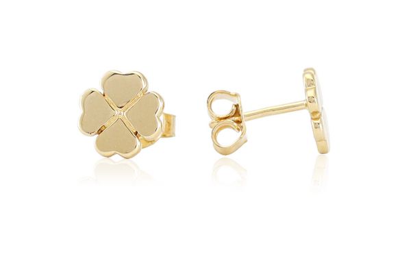 Arany fülbevaló stekkeres négylevelű lóhere