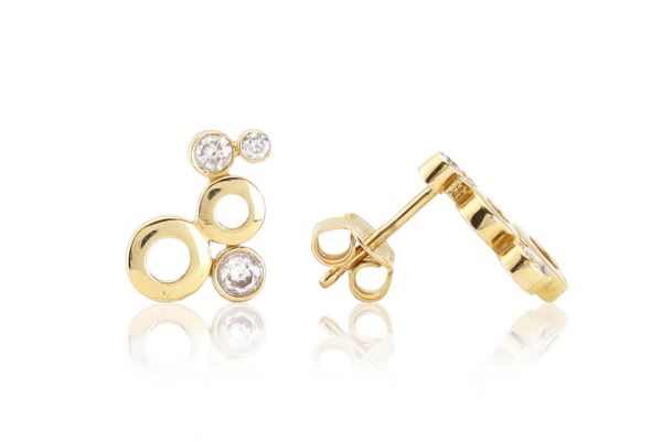 Arany fülbevaló stekkeres sok körös köves