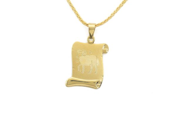 Arany lapmedál lézergravírozott Kos