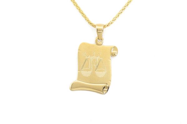 Arany lapmedál lézergravírozott Mérleg