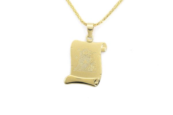 Arany lapmedál lézergravírozott Szűz