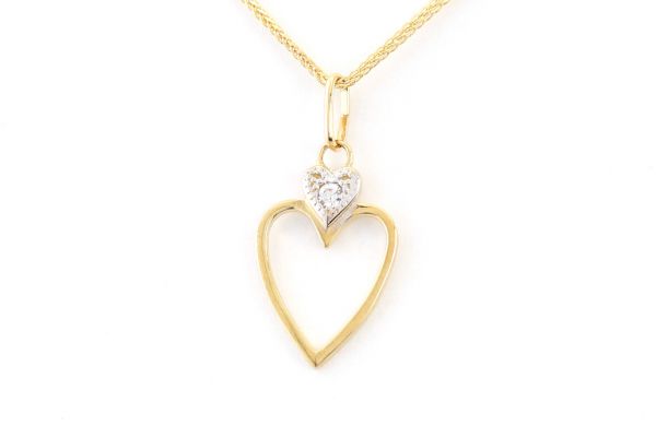 Arany medál áttört szív pici kővel