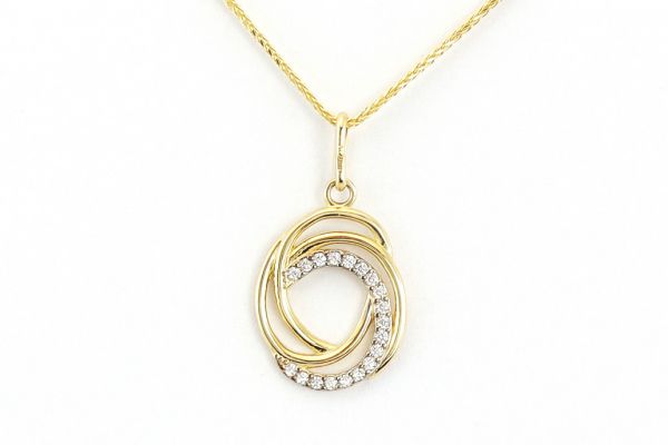 Arany medál fonódó körök köves díszítéssel