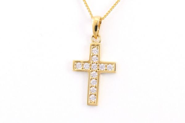 Arany medál kereszt apró kövekkel