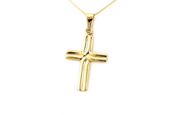 Arany medál kereszt domborított mintával