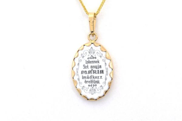 Arany medál kézzel festett Szűz Mária