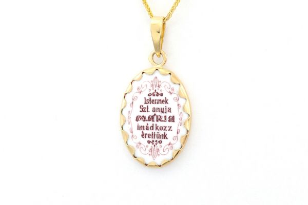 Arany medál kézzel festett Szűz Mária